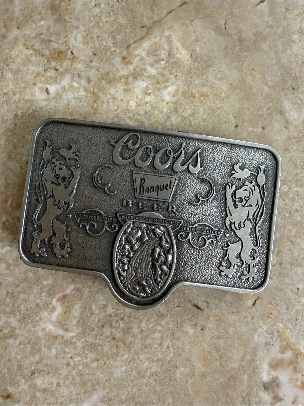 Coors Banquet Metal Belt Buckle